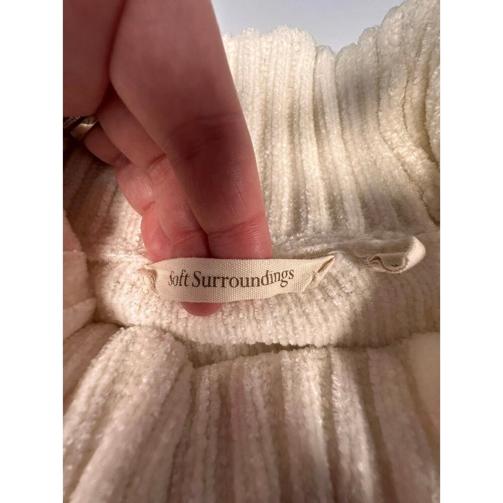 Soft Surroundings Chenille Cozy Cowl Neck Sweater – Cream – Size L Cottagecore - Picture 7 of 7